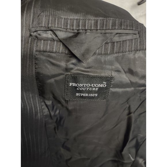 Pronto Uomo Couture Men's Sport Coat Sz 52L Black100% wool pinstripe - Picture 11 of 15